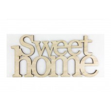 Natúr fa - "Sweet home" felirat koszorúra 